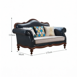 American and European Style Sofa Leather and Fabric Wood