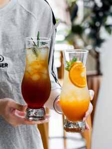 Good-looking Thick Sole Juice Glass Internet Celebrity Restaurant Large Capacity Drink Cup Commercial Fruit Tea Cold Drink Cup