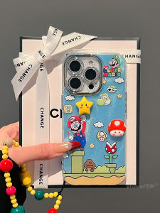 Creative Cartoon Mario Level up Phone Case for iPhone 16 pro Max Apple 17 15 pro Max Childhood Memories 14 plus Womens Model IP13