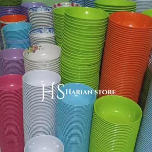 12 PCS 6 PIRING BESAR 9 INCH DAN 6 MANGKUK BESAR  PELANGI TEBAL SUPERWARE