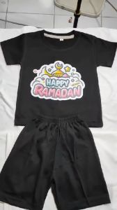 Baju Kaos Setelan Muslim Anak Laki Laki Dan Perempuan Karakter Lebaran Lucu Usia 1 - 10 Tahun - DTF2