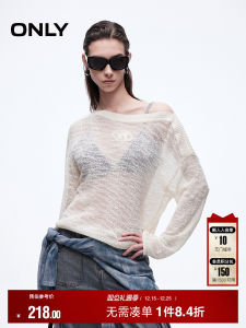 Only2025 Autumn New Style Womens Loose Knitted Sweater Breathable Soft Cuffed Hem Shoulder Loose Fit Cotton Nylon Long Sleeve Top