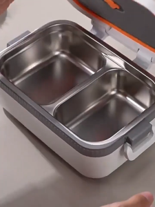 【No Water & Electricity Required】1200ML Portable Electric Lunch Box 304 Stainless Steel Food Heating Warmer Leakproof Home Car Office Kotak Makan Elektrik