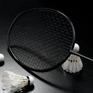 Ultra-Light Carbon Fiber Badminton Racket Offensive Type Training Single Racket Small Black Racket Student Training Racket