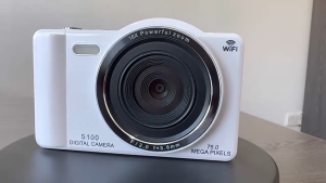 กล้องดิจิตอล 64MP 4K พร้อมโฟกัสอัตโนมัติ - ขุมพลัง Vlog ที่พร้อมสำหรับการเดินทาง กล้องคู่ ขนาด 2.8 นิ้ว ซูม 16 เท่า แฟลชในตัว