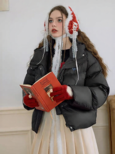 SEENFAAN | Warm Anti-Wind Retro Womens Hooded Stand Collar Down Jacket