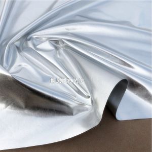 Double-Sided Silver Shiny Surface Coating Reflective Film Silver Plating on Both Sides Waterproof Soft Mirror Designer Clothing Fabrics Cloth