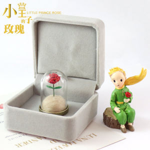 Creative DIY Fox Rose Glass Cover Car Dashboard Decoration Bedside Toy Gift for Boys and Girls