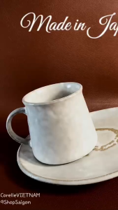 [Japan Limited 100%New] - 01 Set Trà Gốm Men Tiêu Hoạ Tiết Bọt Xoáy Cafe