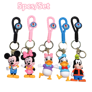 Disney Anime Mickey Keychain Cartoon Stitch Cute Minnie Keyring Student Bag Hanging All-match Car Key Chain Christmas Gifts
