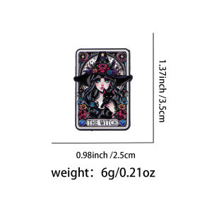 Black White Witch Quote Brooch Pin Clothing Bag Accessory Enamel Hot Selling Alloy Badge