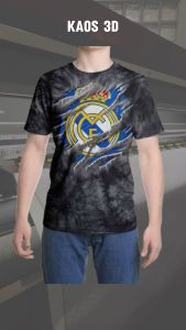 Kaos 3D 3 Dimensi R Madrid Logo Robek Premium Bangkok Thailand