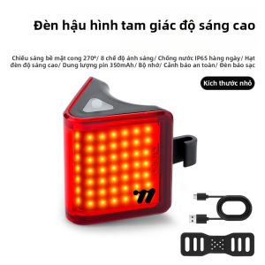 West Biking | Đèn Hậu Xe Đạp WEST BIKING Hình Tam Giác Bề Mặt Cong Lớn Với 8 Chế Độ Chiếu Sáng Chống Nước IP65 Cổng Type-C Đèn Hậu An Toàn Khi Đạp Xe