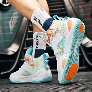 Mens Winter High Top Casual Basketball Shoes Youth Training Shock Absorption Professional Basketball Trendy Shoes