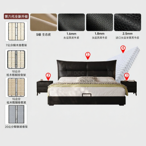 High-end Minimalist Storage Bed 1.8m