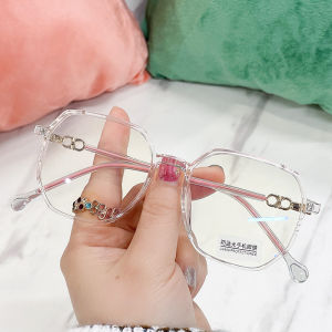 JN IMPRESSION แว่นตากรอบสี่เหลี่ยม TR90ทันสมัยแบบไม่สม่ำเสมอแว่นเลนส์อ่อนแฟชั่นกันสีฟ้า