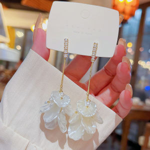 ต่างหูรูปดอกไม้สีสดใส ต่างหูรูปเปลือกหอย ต่างหูรูปเพชรเทียม ต่างหูสไตล์วันหยุด ต่างหูรูปลูกปัดสำหรับผู้หญิง ต่างหูแฟชั่น