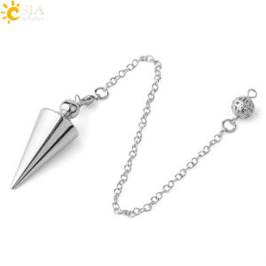 CSJA Metal Dowsing Pendulum for Divination Antique Copper Shuttle Spiritual Pendulo Radiestesia Healing Pendule Esoterics G336