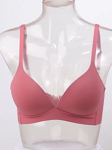 Glossy Bra Women Push-Up Bra Wireless Japanese Style 3/4 Cup Underwear T-shirt Simple Bra S-XXL Solid Color Lingerie
