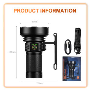 10000 Lumens Ultra Bright Hand Lantern High Power LED Flashlight USB Rechargeable Dual Light Source Searchlight Outdoor Camping