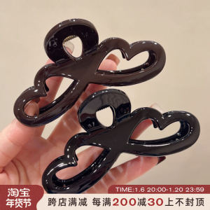 Elegant French Butterfly Knot Large Hair Clip Stylish Chocolate Black Shark Fin Clip Versatile Hair Accessories Korean Fashion
