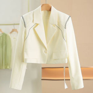 XKing Fashionable Simple Long Sleeve Embroidered Short Jacket Womens Coat Stylish Autumn New Arrival Polyester Blend