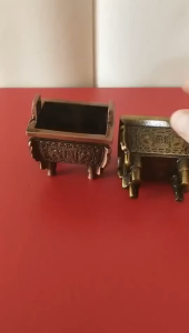 LƯ HƯƠNG ĐỐT TRẦM BẰNG ĐỒNG CỠ BÉ CHÂN ĐẾ ĐỐT TRẦM QUE