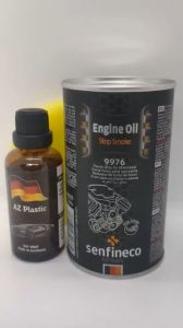AZ PLASTIC 50ml LÀM MỚI BỀ MẶT NHỰA VÀ SENFINECO 9976 300ml TĂNG ĐỘ NHỚT GIẢM RUNG GIẢM ỒN GIẢM RA KHÓI ĐỘNG CƠ Ô TÔ (Senfineco 9976 300ml Engine Oil Smoke Stop And Az plastic 50ml)