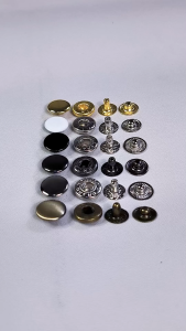 Kancing Cetet Jepret 15 mm 7060 Snap Button Aksesoris Tas Dompet Celana Jeans Jaket Warna ATG BN Silver Hitam Putih Grosir