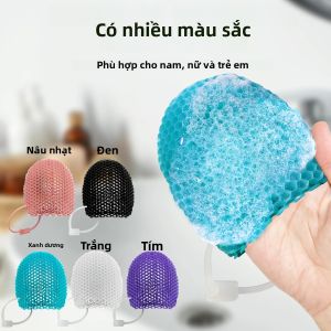 Mũ Tắm Tẩy Tế Bào Chết Tổ Ong Mũ Ngón Tay Thoáng Khí Làm Sạch Da Không Mùi Găng Tay Tắm Bằng Nhựa Nhiều Màu Sắc