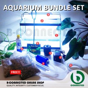 AQUARIUM BUNDLE SET 2.5 GALLON - FISH GLASS TANK COMPLETE SET WITH FREEBIES - AQUARIUM ACCESSORIES - BCONNECTED 2.5 Litre Water Bottle Shop Vac 2.5 Gallon Filter - Lazada