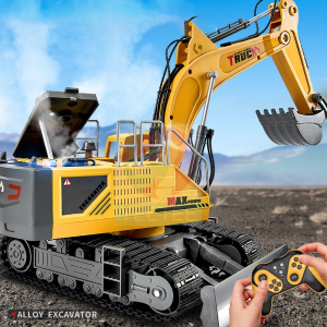 FENAFE【♥️BEST♥️】Remote Control Excavator 6 CH 1:20 Crawler 2.4Ghz RC Excavator Mainan Anak Laki-laki Teknik Penggali Mobil Mainan anak Excavator Ada Lampu Dan Suara