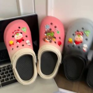 SHO-SUN-8694-2T🎅🪅รองเท้าหัวโต สีทูโทนน่ารัก ตัวติดคริสมาส รองเท้าสไตล์เกาหลี พื้นนิ่มใส่สบายมาก ใส่สบายมาก🪅🎅