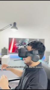 COD VRG Kacamata VR Box 3D Virtual Reality Glasses with Headphone Buat HP Smartphone Gaming Nonton