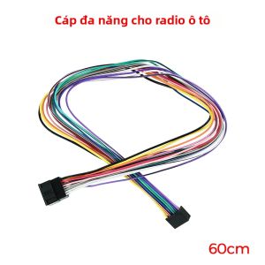 MEKEDE 16 Pin Đa Năng Ô Tô Xe Ô Tô ISO Dây Nối Dài 60CM Cáp Cho Máy Nghe Nhạc Đa Phương Tiện Android