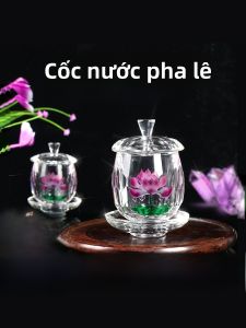 Cốc Thủy Tinh Pha Lê Dùng Trong Nhà Cốc Thánh Dùng Trong Gia Đình Trang Trí Nhà Cửa Bằng Kính Phật Quan Âm Hoa Lô Cốc Khăn Trang Trí