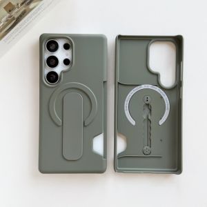 For Magsafe Magnetic Credit Card Holder Slot Bracket Case For Samsung Galaxy S25 S24 S26 Ultra Plus Silicone Grip Holder Cover