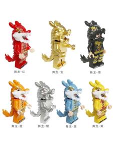 New Year Celebration Lion Dance Dragon Puzzle Toys Intelligent Building Blocks Figures Children Educational Playthings