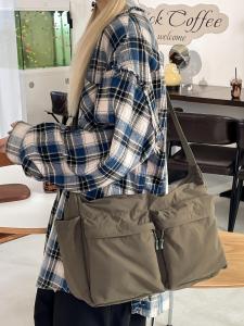 Casual Easiest for Match Sports Style Waterproof Nylon Cloth Parka Shoulder Underarm Bag Minimalist Large-Capacity Crossbody Bag Tote Bag