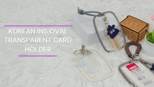 Magic photo Cute Korean INS Transparent Oval Card Holder – Keychain with Steve Charm