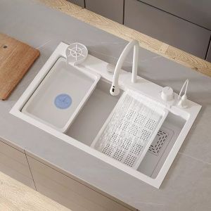 White Design Nano Coated Dishwashing Basin Stainless Steel