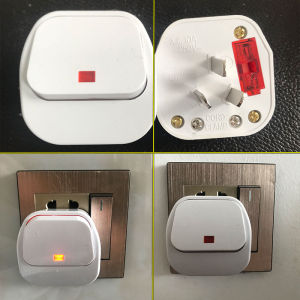 Jiahe 10A Switched Plug National Standard Three Flat with Indicator Light Fuse Plug for Air Conditioner Large Foot GW7102