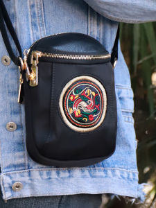 YIMOYICAI | Chinese Style Mini Shoulder Phone Bag Multi-Compartment Retro Crossbody Bag