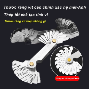 Thước răng vít hệ mét 60° & hệ Anh 55° thước đo bước răng đa năng dụng cụ đo răng vít trung tâm độ chính xác cao