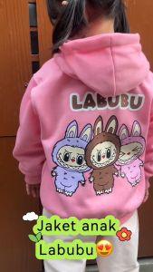 Jaket Anak Perempuan Gambar Labubu Usia 2-10tahun