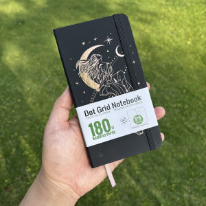 สมุดบันทึกจุด BUKE Boho Girl B6 ขนาดพกพา 3.6x6.8 นิ้ว กระดาษจุด 5x5 มม. กระดาษหนา 180 แกรม สีขาว 80 หน้า