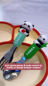 CuddleB Baby Spoon Fork Set Stainless Steel Baby Feeding Set Training Set