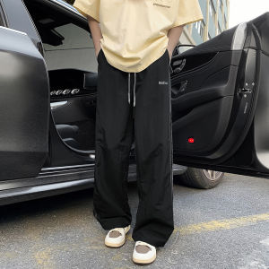 Quần Dài Nam Ống Đứng Thêu Sọc Mùa Hè Phong Cách Mới Cổ Điển Rộng Rãi Đa Năng Quần Thể Thao Thường Ngày Rộng Rãi