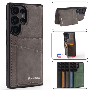 Leather Case for Samsung Galaxy S25 Edge S24 Ultra S23 S22 S21 Plus S20 FE A16 A36 A56 A15 A35 A55 A54 A14 Magnetic Phone Cover