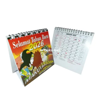 Kalender Meja Bali 2026 Ilustrasi Makutarama Bangbang Gde Rawi